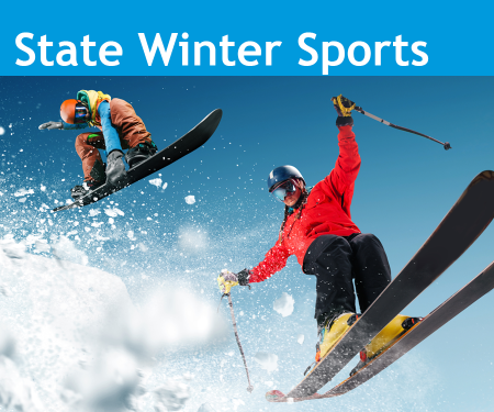 An image of the Colorado State Winter Sport, skiing and snowboarding.