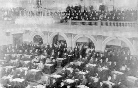 Archival photo of a legislative session.