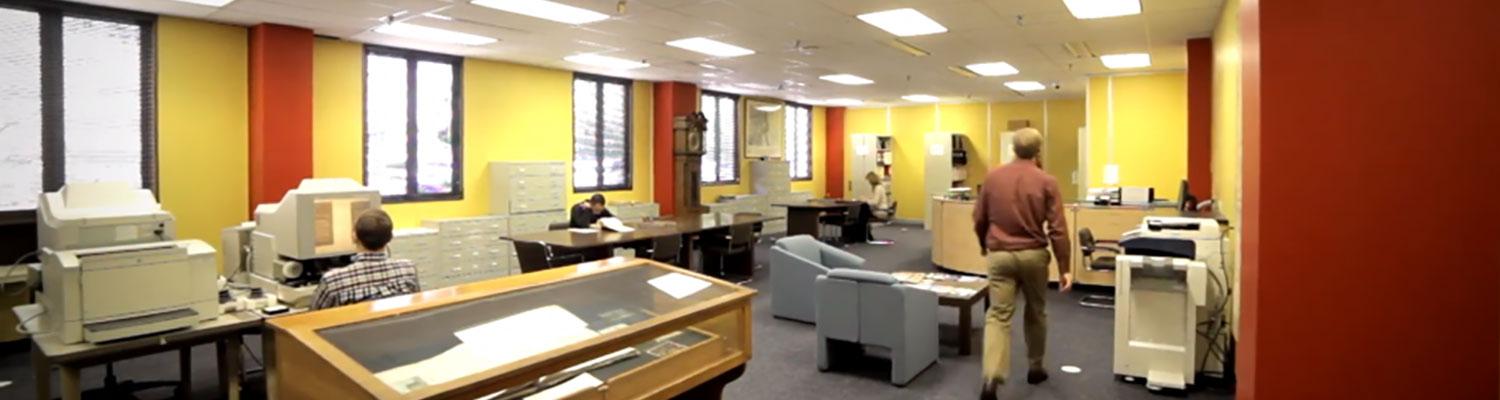 A view of the State Archives Research Room.